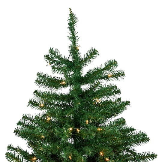Northlight 9ft. Pre-Lit Green Twin Falls Pine Artificial Christmas Tree, Clear Mini Incandescent Lights